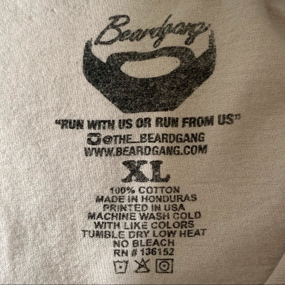 Beard Gang Men Printed Crewneck T-shirt Sz XL - Picture 5 of 8